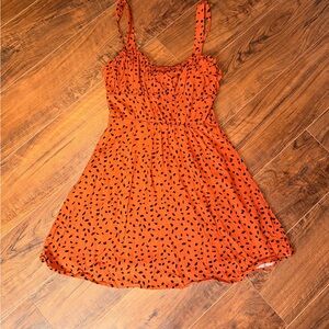 Trixxi Orange and Black Patterned Dress